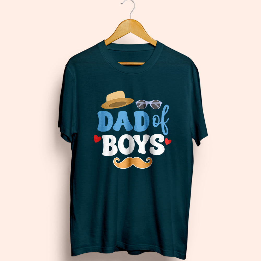 Dad Of Boys Half Sleeve T-Shirt