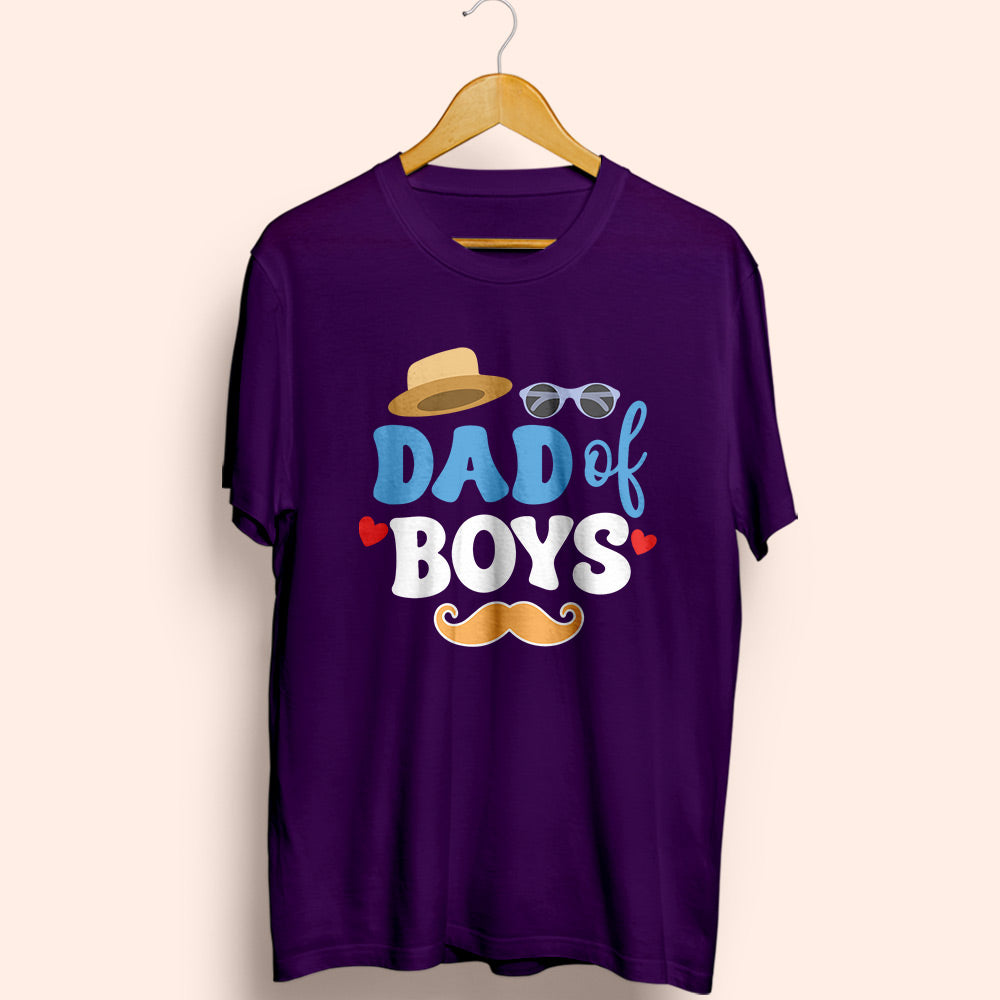 Dad Of Boys Half Sleeve T-Shirt