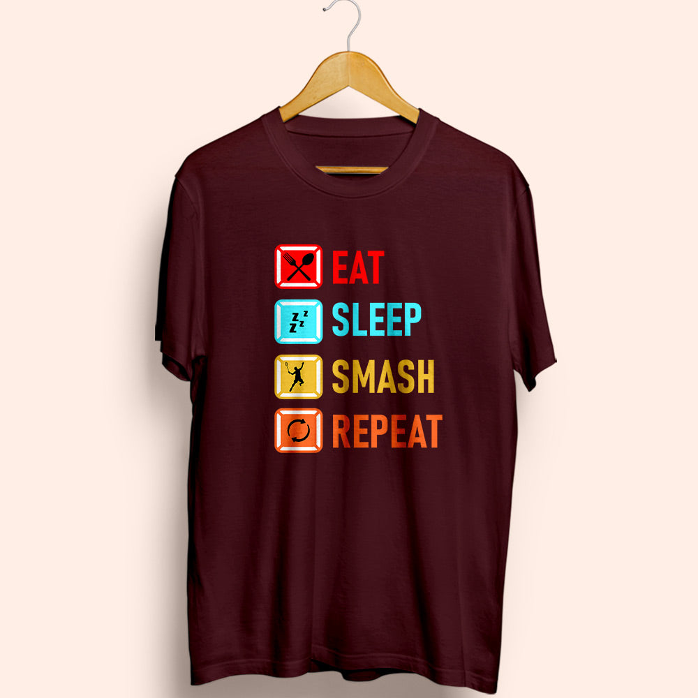 Eat Sleep Smash Repeat Half Sleeve T-Shirt