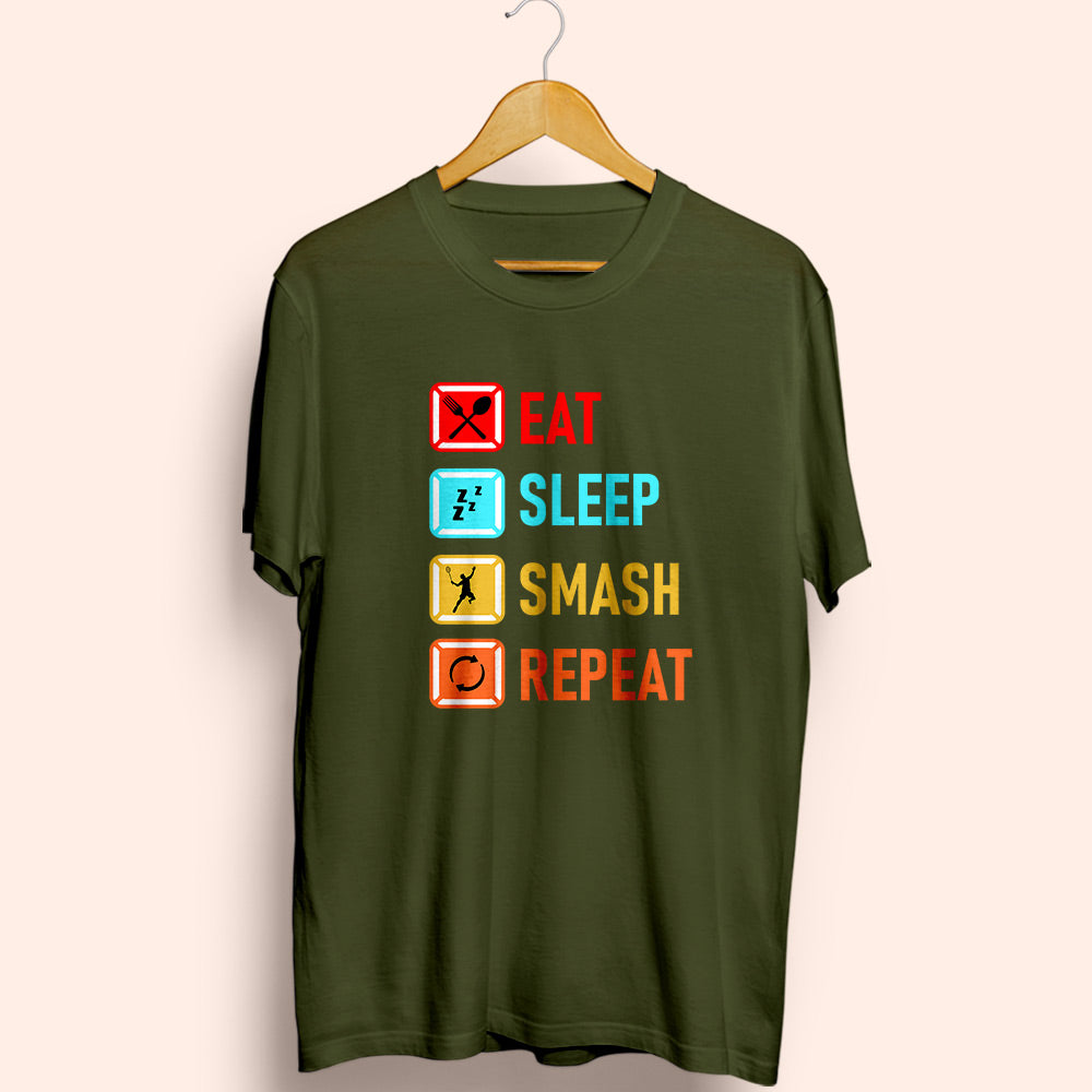 Eat Sleep Smash Repeat Half Sleeve T-Shirt