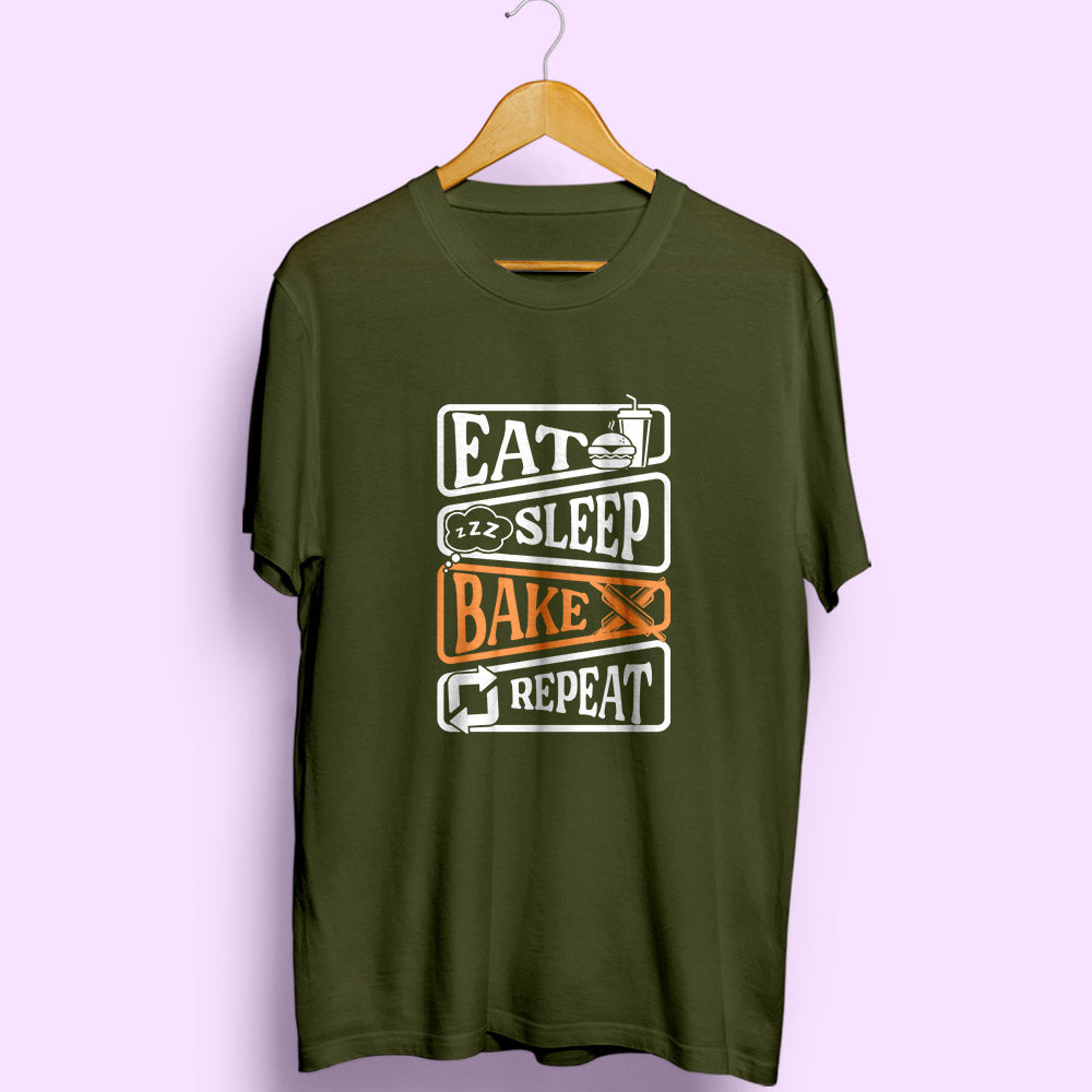 Eat Sleep Bake Repeat Half Sleeve T-Shirt