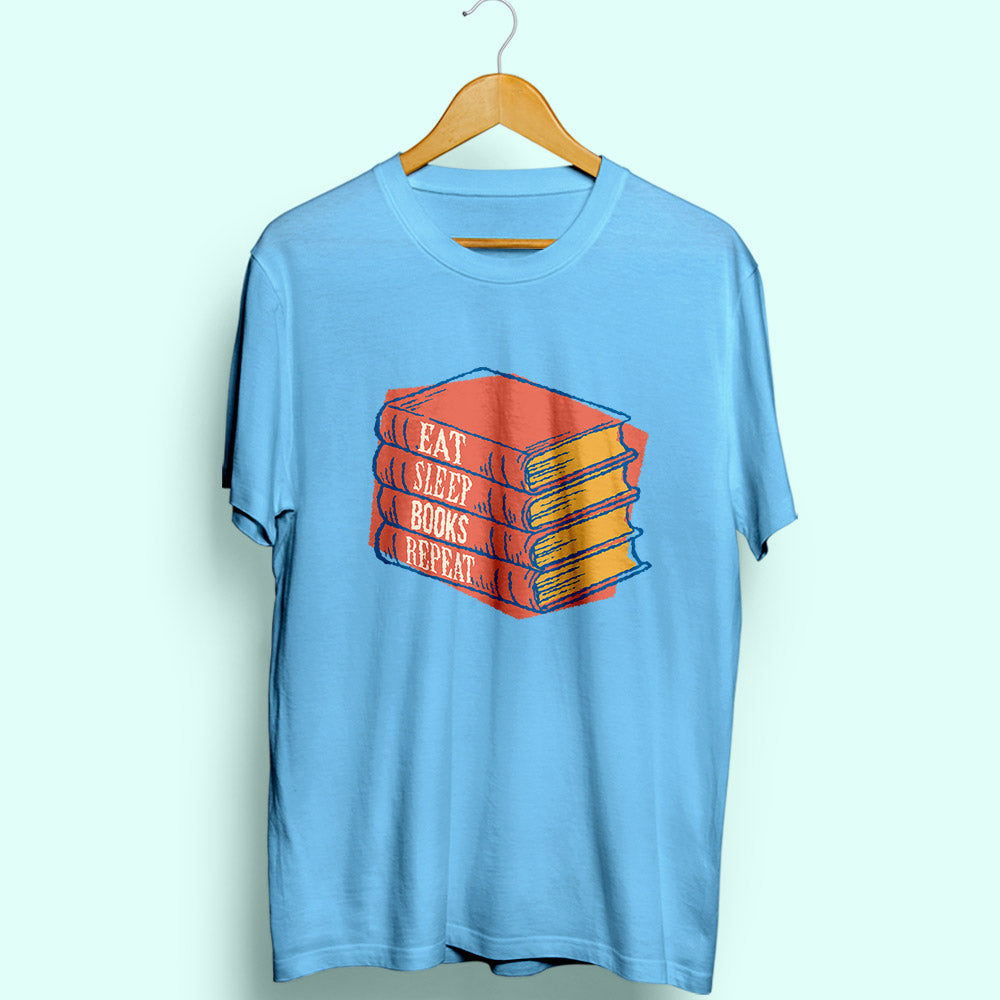 Eat Sleep Books Repeat Half Sleeve T-Shirt
