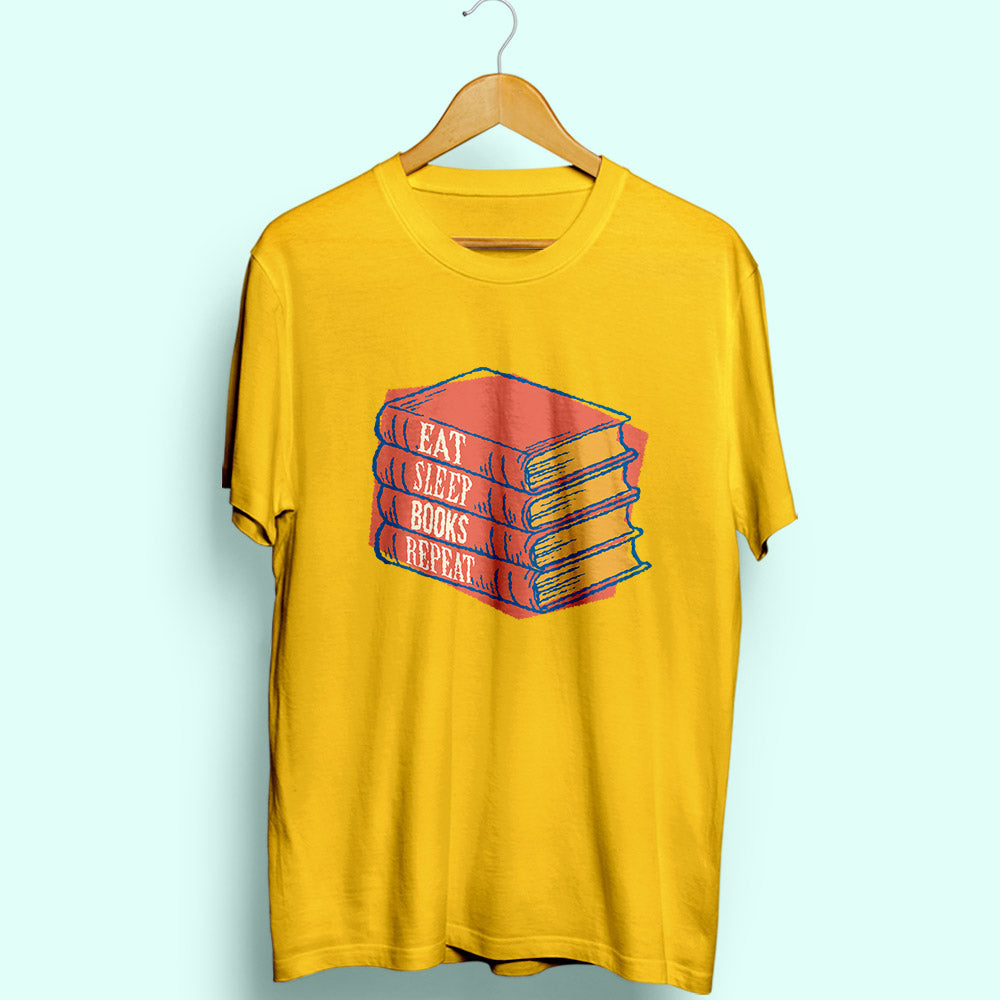 Eat Sleep Books Repeat Half Sleeve T-Shirt