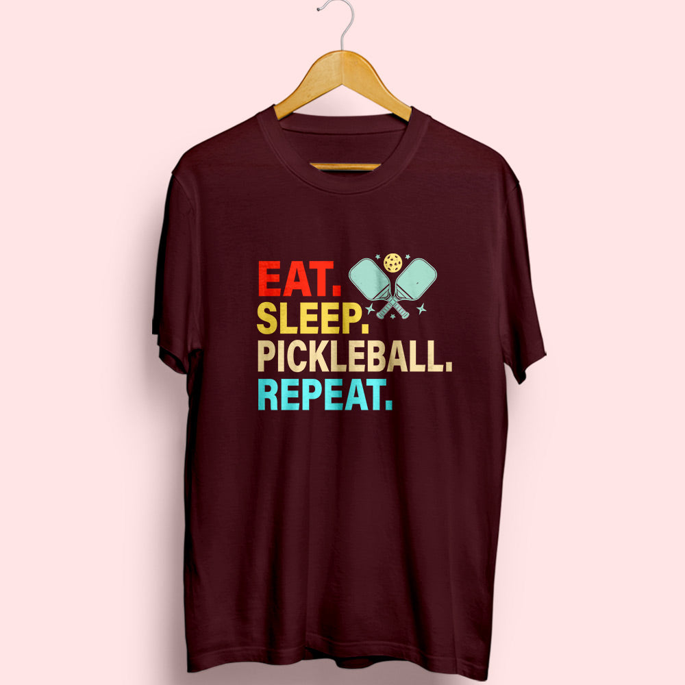 Eat Sleep Pickleball Repeat Half Sleeve T-Shirt - Soul & Peace