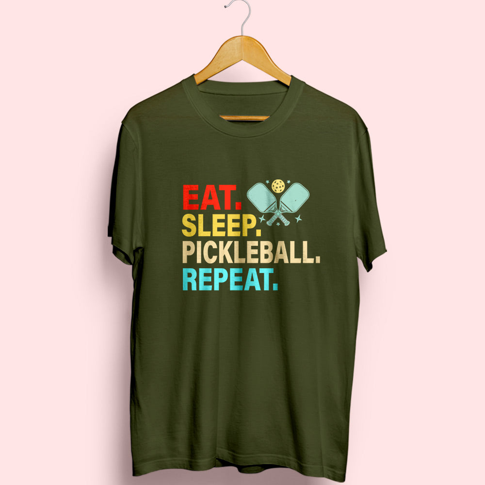 Eat Sleep Pickleball Repeat Half Sleeve T-Shirt - Soul & Peace