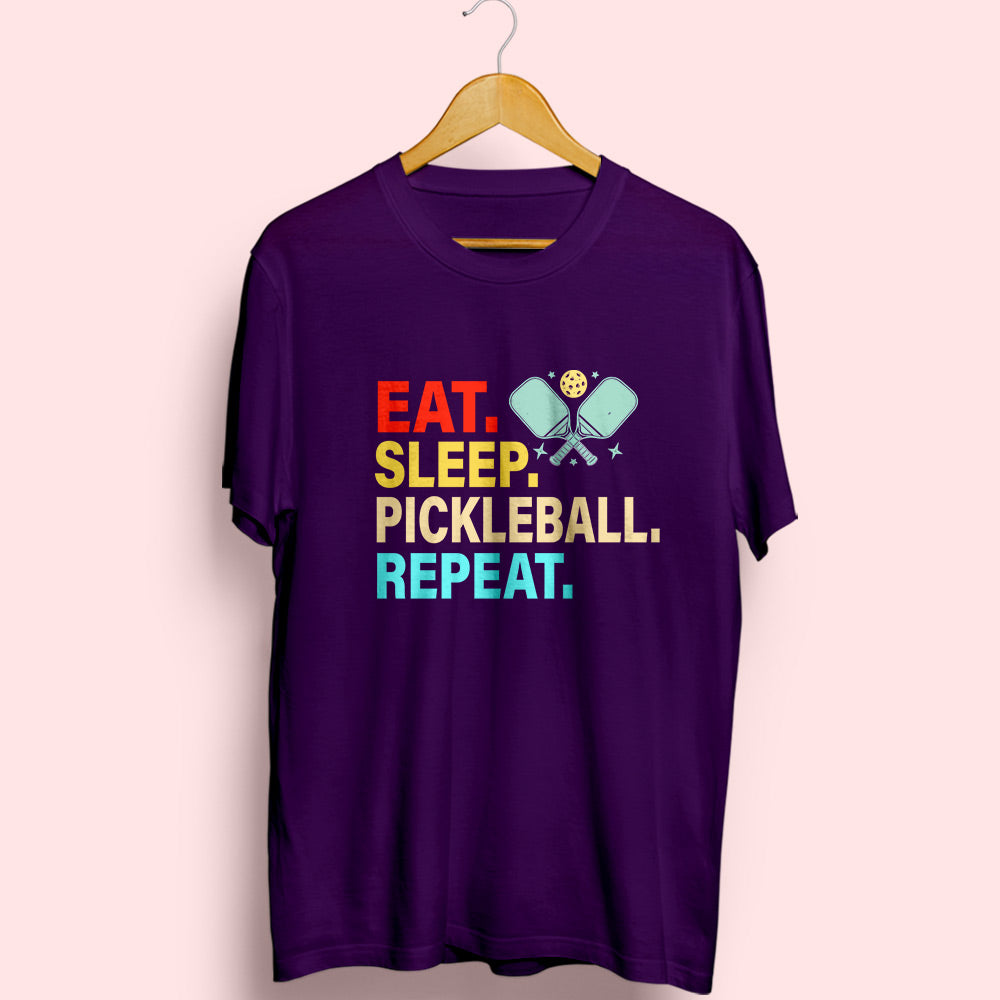 Eat Sleep Pickleball Repeat Half Sleeve T-Shirt - Soul & Peace
