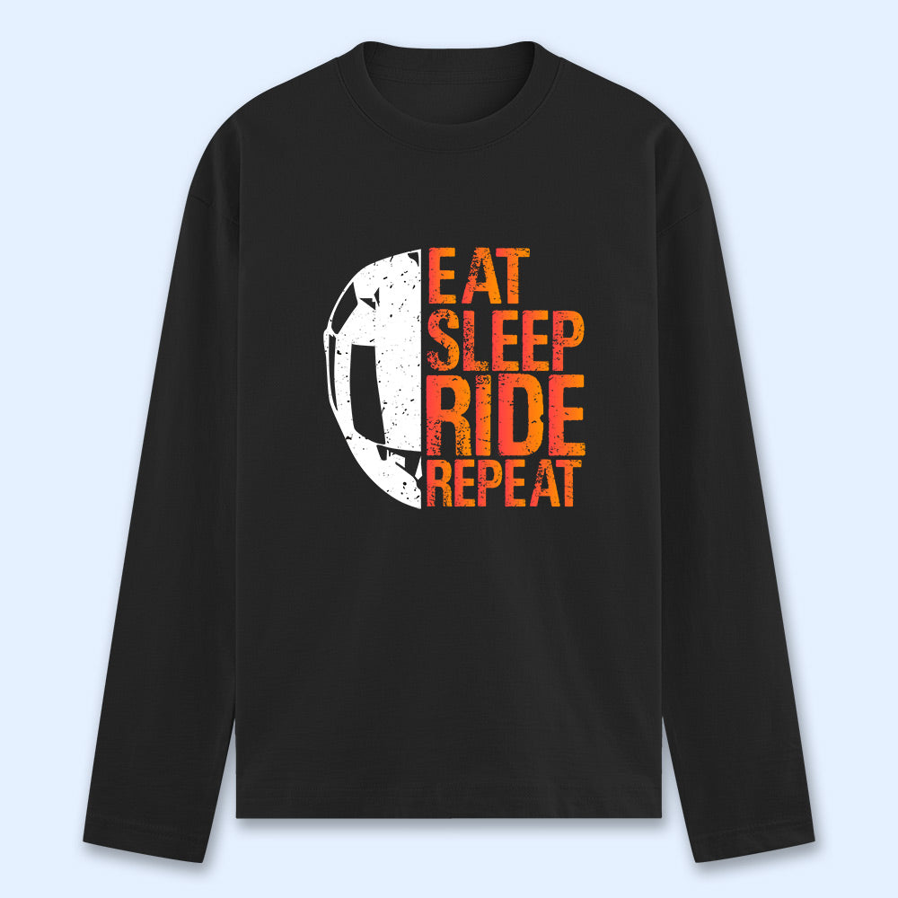 Eat Sleep Ride Repeat Full Sleeve T-shirt - Soul & Peace