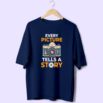 Tells A Story (Front Print) Oversized T-Shirt