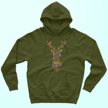 Floral Deer Unisex Hoodie