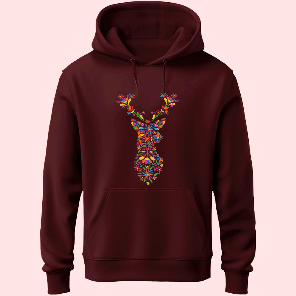Floral Deer Unisex Hoodie - Soul & Peace