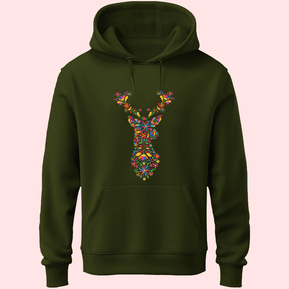 Floral Deer Unisex Hoodie - Soul & Peace