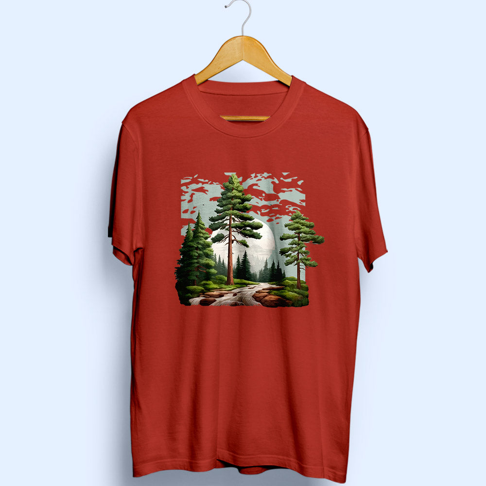 Forest Landscape Half Sleeve T-Shirt