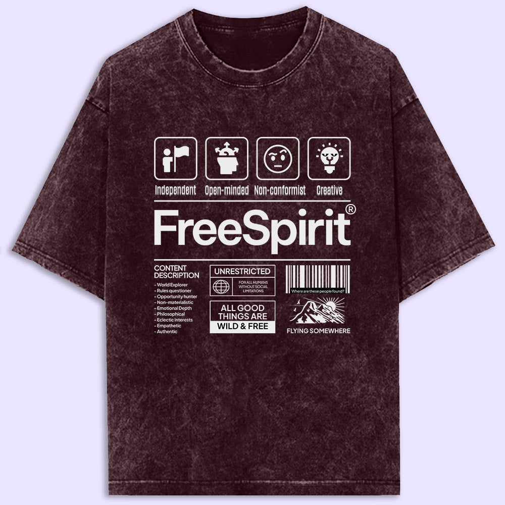 Free Spirit Acid Wash Oversized T-Shirt