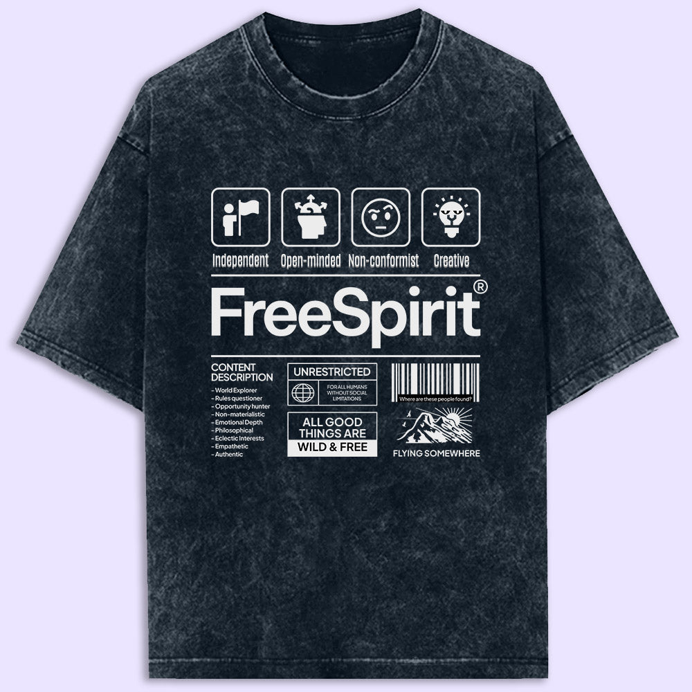 Free Spirit Acid Wash Oversized T-Shirt