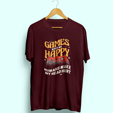 Games Make Me Happy Half Sleeve T-Shirt