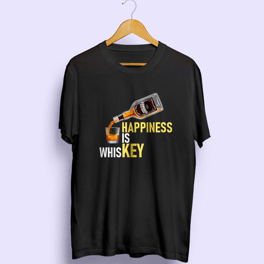 Happiness Is Key Half Sleeve T-Shirt - Soul & Peace
