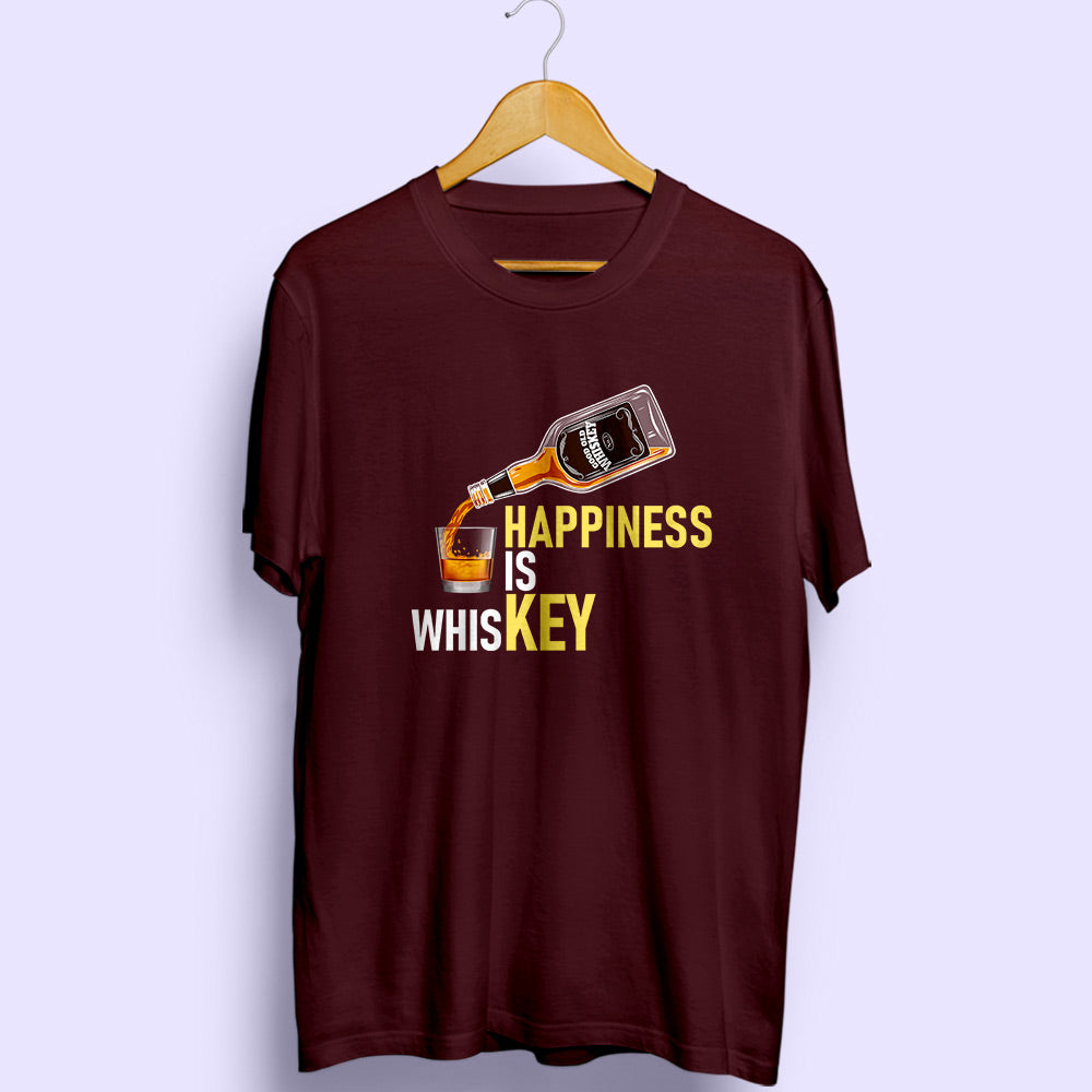 Happiness Is Key Half Sleeve T-Shirt - Soul & Peace