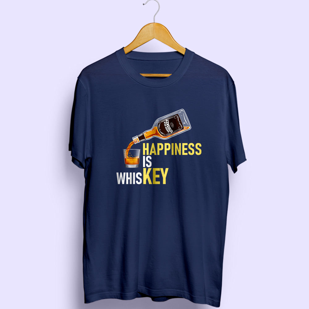 Happiness Is Key Half Sleeve T-Shirt - Soul & Peace
