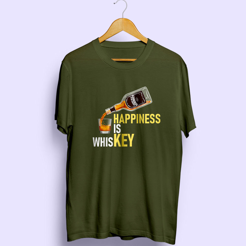 Happiness Is Key Half Sleeve T-Shirt - Soul & Peace