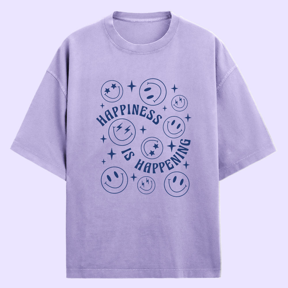 Happiness Is Happening (Front Print) Oversized T-Shirt