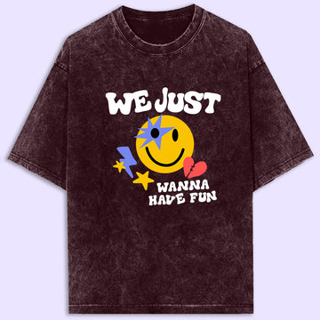 Have Fun Acid Wash Oversized T-Shirt