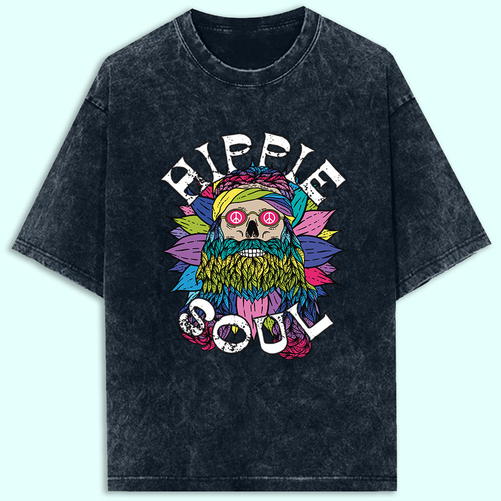 Hippie Soul Acid Wash Oversized T-Shirt - Soul & Peace