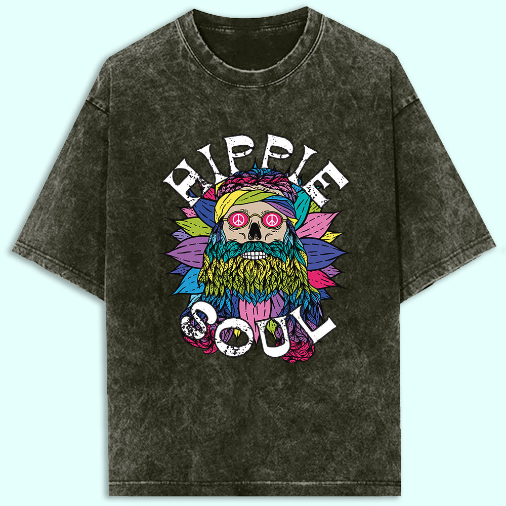 Hippie Soul Acid Wash Oversized T-Shirt - Soul & Peace
