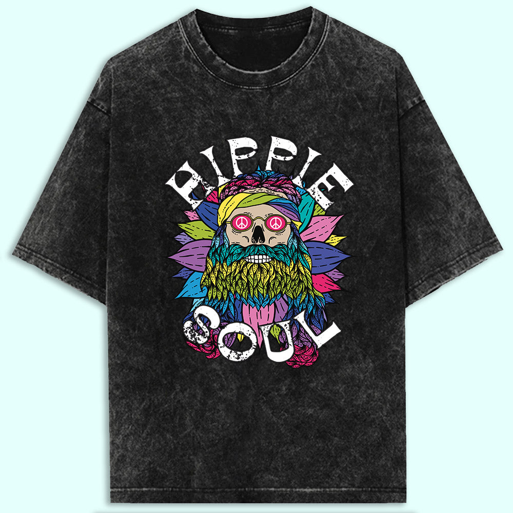 Hippie Soul Acid Wash Oversized T-Shirt - Soul & Peace