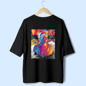 Holographic Statue (Back Print) Oversized T-Shirt