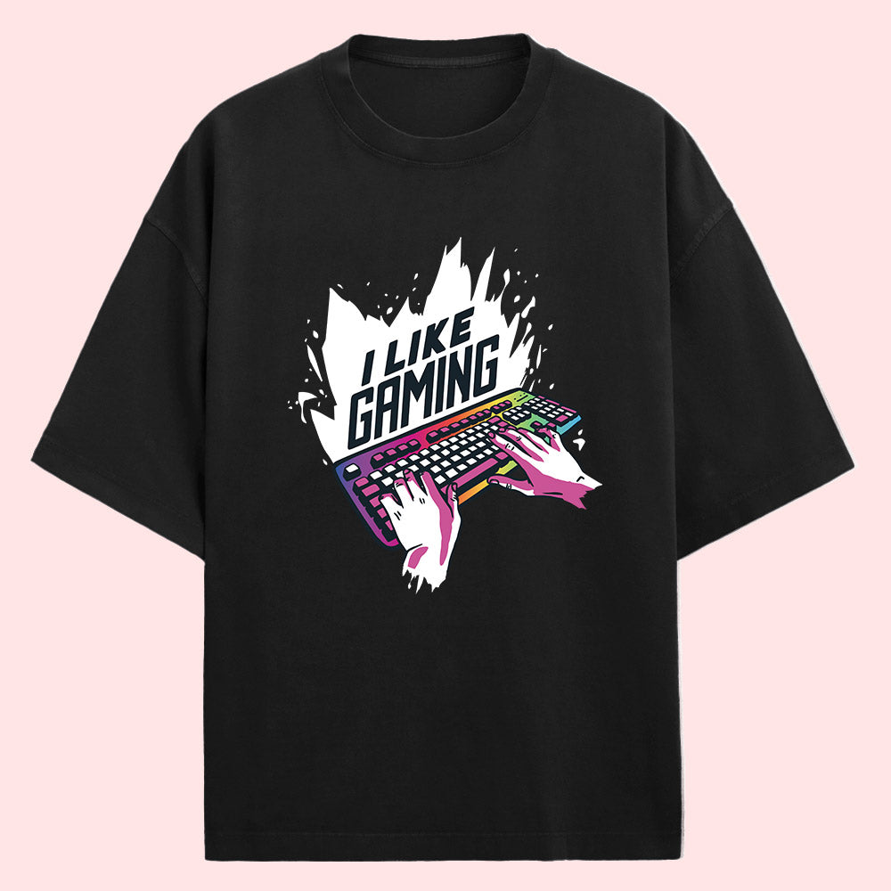 I Like Gaming (Front Print) Oversized T-Shirt