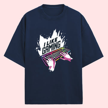 I Like Gaming (Front Print) Oversized T-Shirt