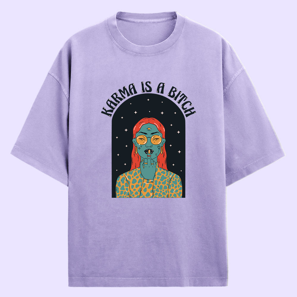 Karma Is A Bit*h (Front Print) Oversized T-Shirt