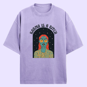 Karma Is A Bit*h (Front Print) Oversized T-Shirt