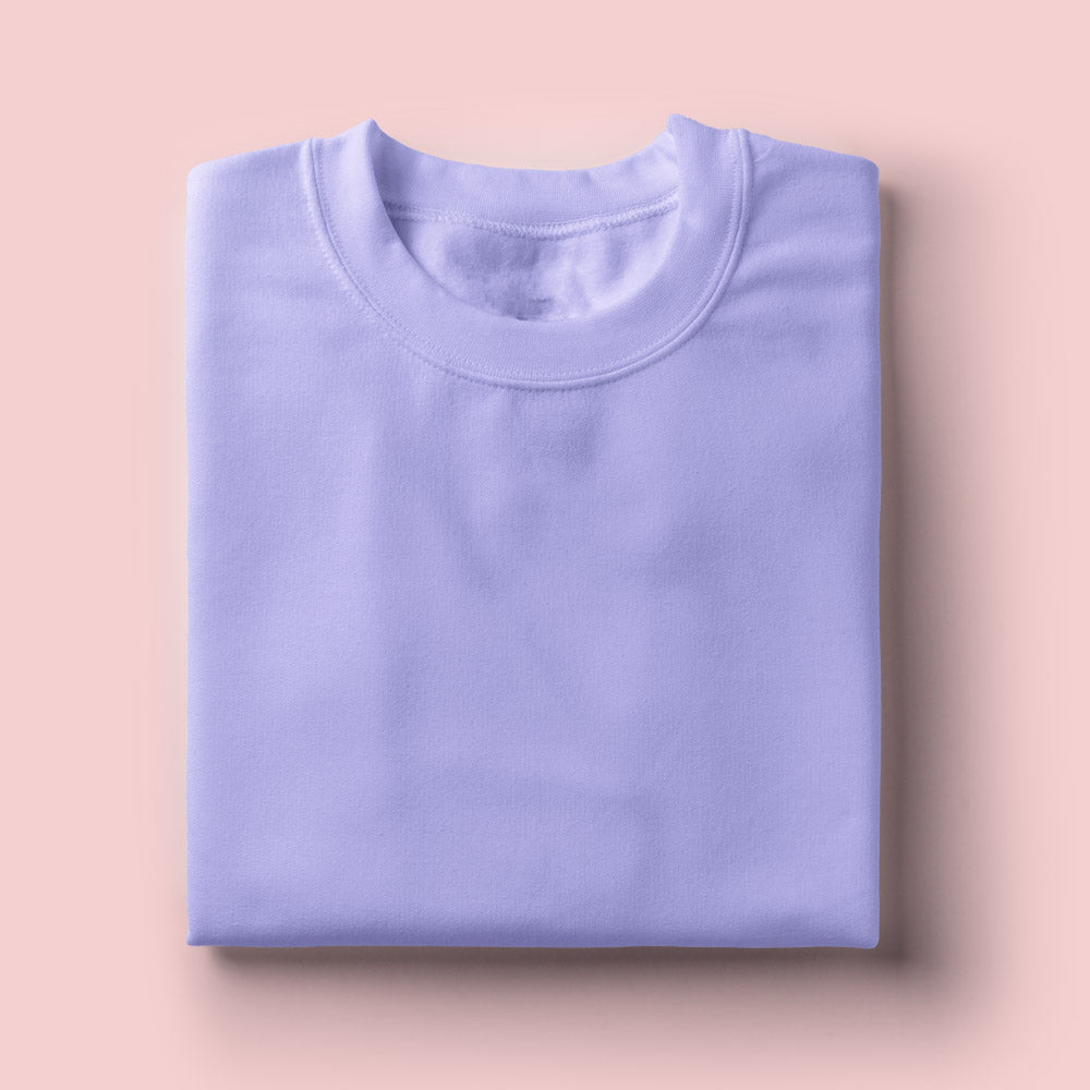 Solid: Lavender Round Neck T-Shirt - Soul & Peace
