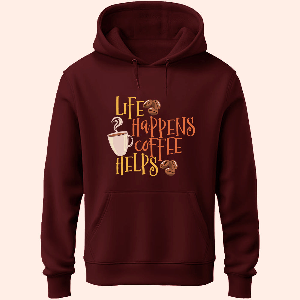 Life Happens Coffee Helps Unisex Hoodie - Soul & Peace