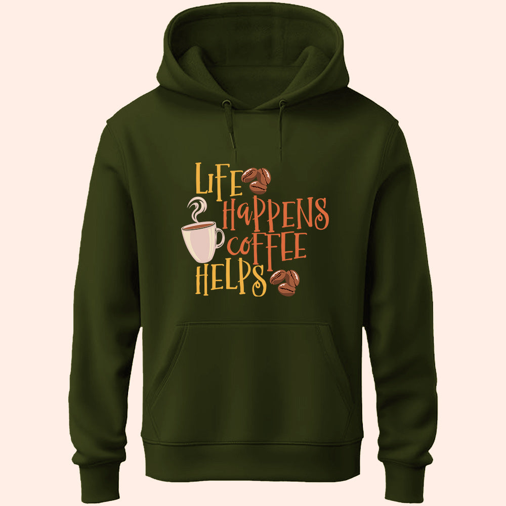 Life Happens Coffee Helps Unisex Hoodie - Soul & Peace
