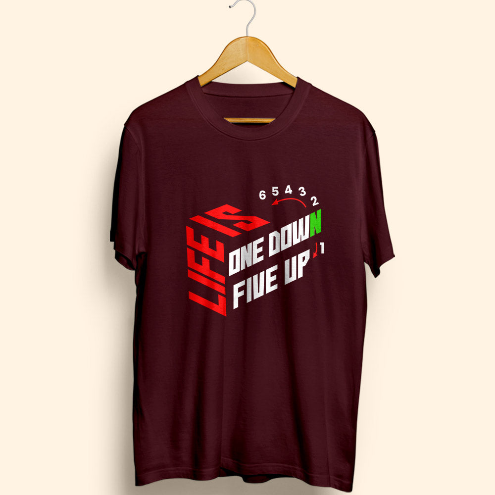 Life Is One Down Half Sleeve T-Shirt