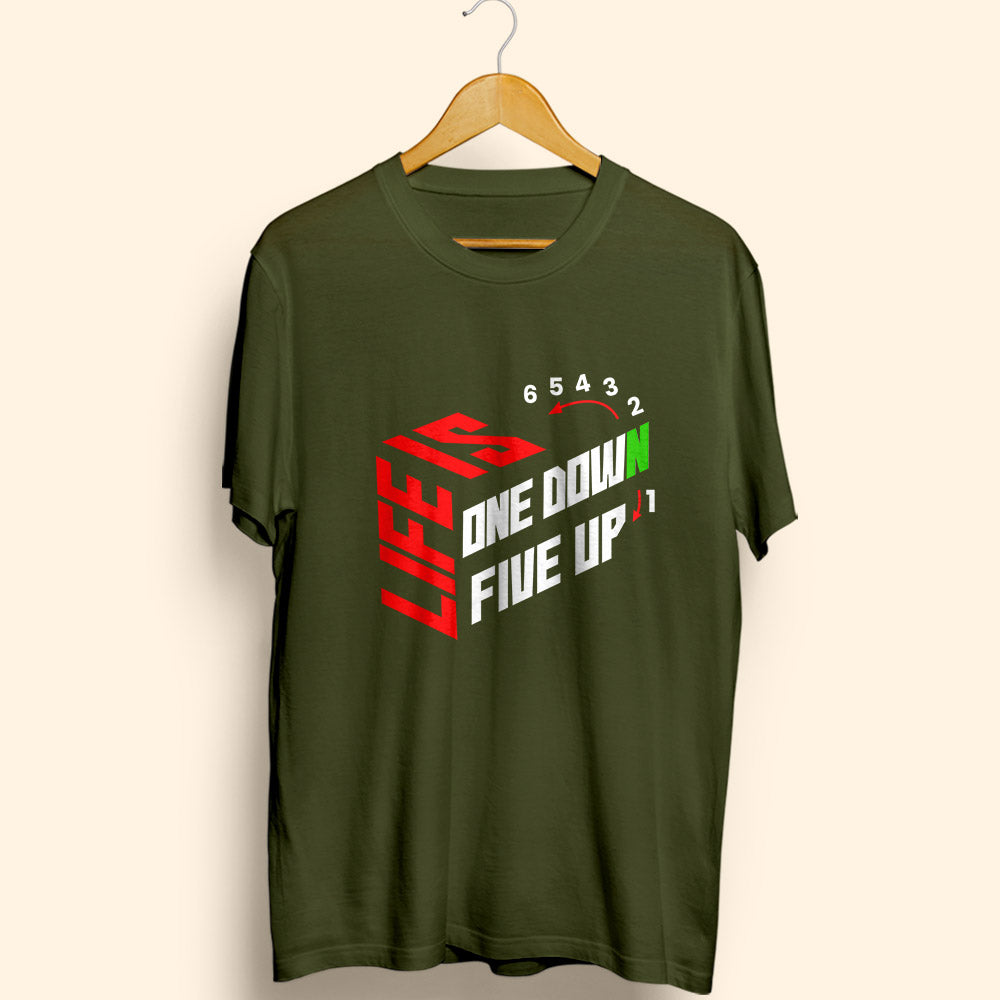 Life Is One Down Half Sleeve T-Shirt