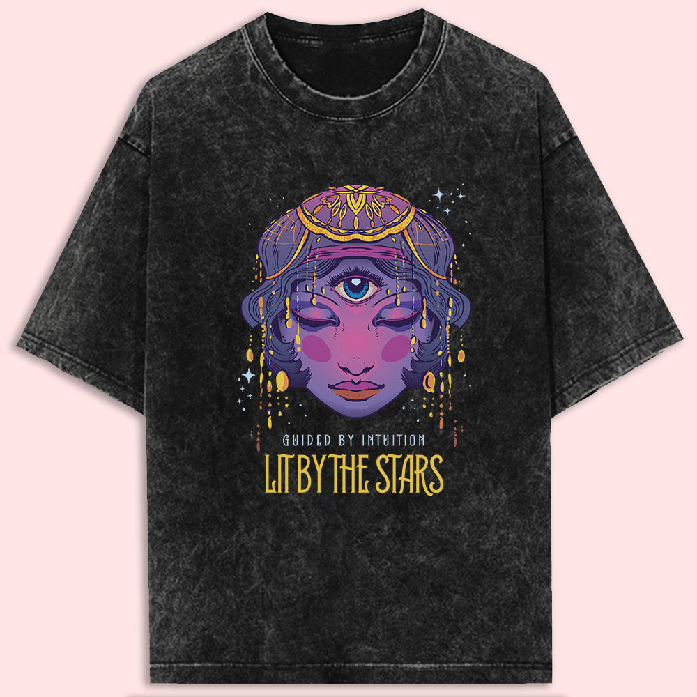 Lit By The Stars Acid Wash Oversized T-Shirt