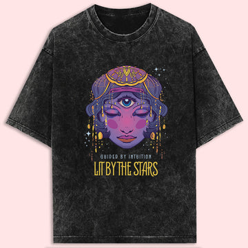 Lit By The Stars Acid Wash Oversized T-Shirt
