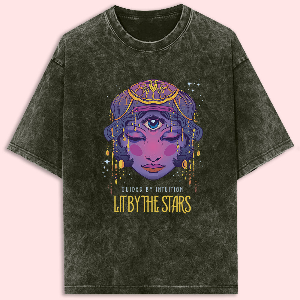 Lit By The Stars Acid Wash Oversized T-Shirt