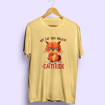 Major Cattitude Half Sleeve T-Shirt