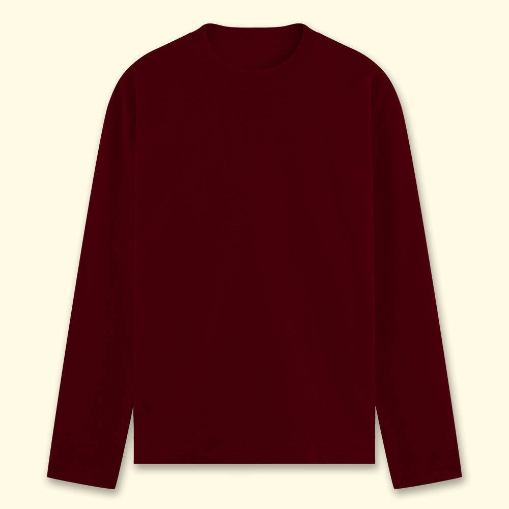 Maroon Plain Full Sleeve T-Shirt