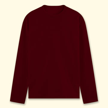Maroon Plain Full Sleeve T-Shirt