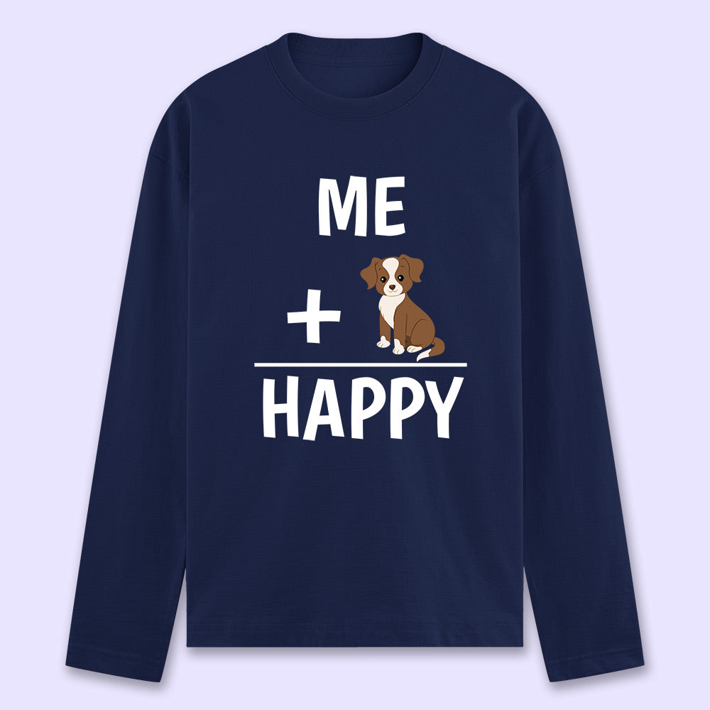 Me & Dog = Happy Full Sleeve T-shirt - Soul & Peace