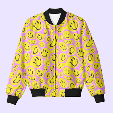 Melting Smiley Bomber Jacket