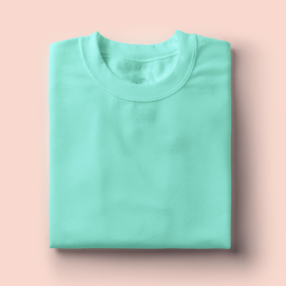 Solid: Mint Round Neck T-Shirt