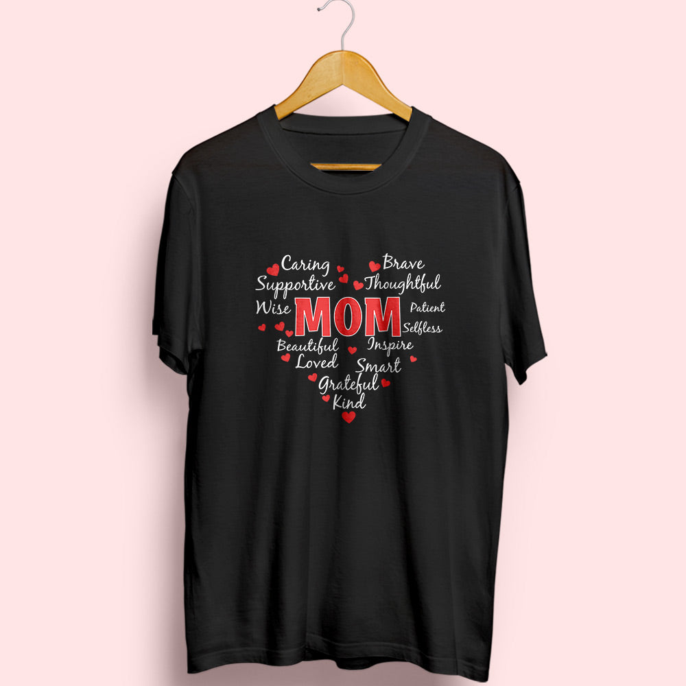 Mom Heart Half Sleeve T-Shirt