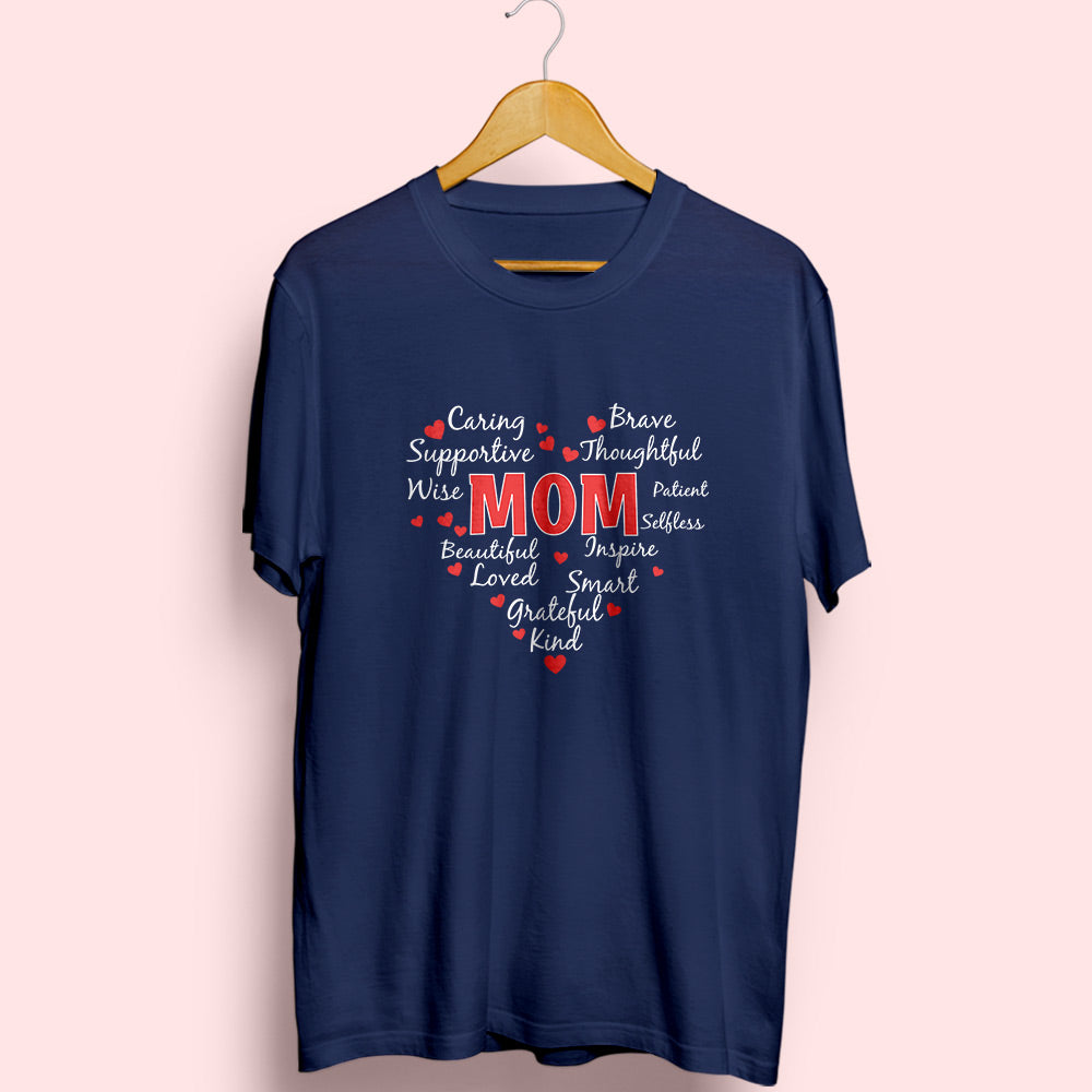 Mom Heart Half Sleeve T-Shirt