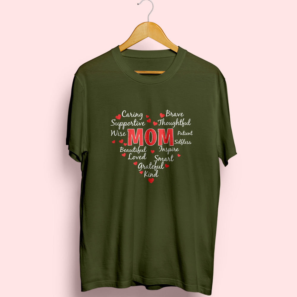 Mom Heart Half Sleeve T-Shirt